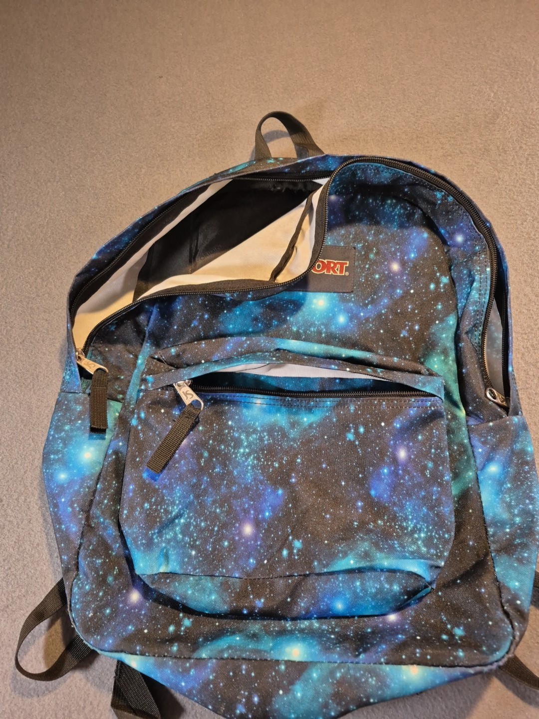 Jansport Superbreak Backpack Stellar Starforce Galaxy Print Euc No Flaws School