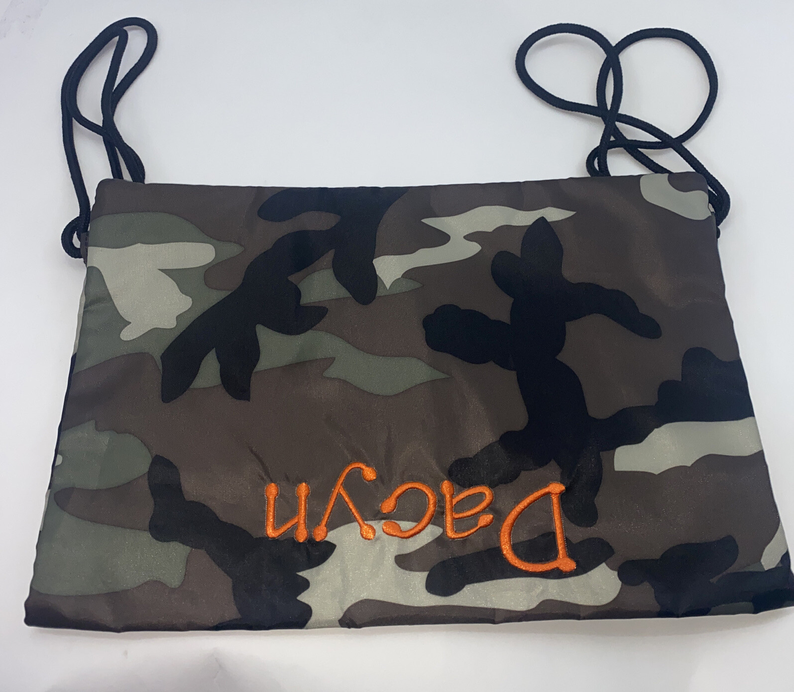 Thirty one Backpack 31 Pouch Bag Drawstring Green Camo Cinch Sac Mono “Dacyn”