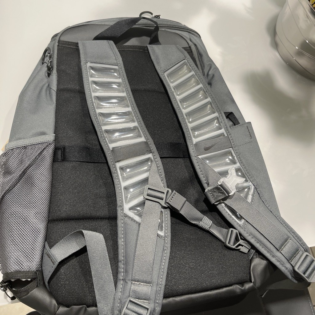 Nike Elite Gray/Black Backpack Zip Closure Padded Straps Inner/Outer Pockets