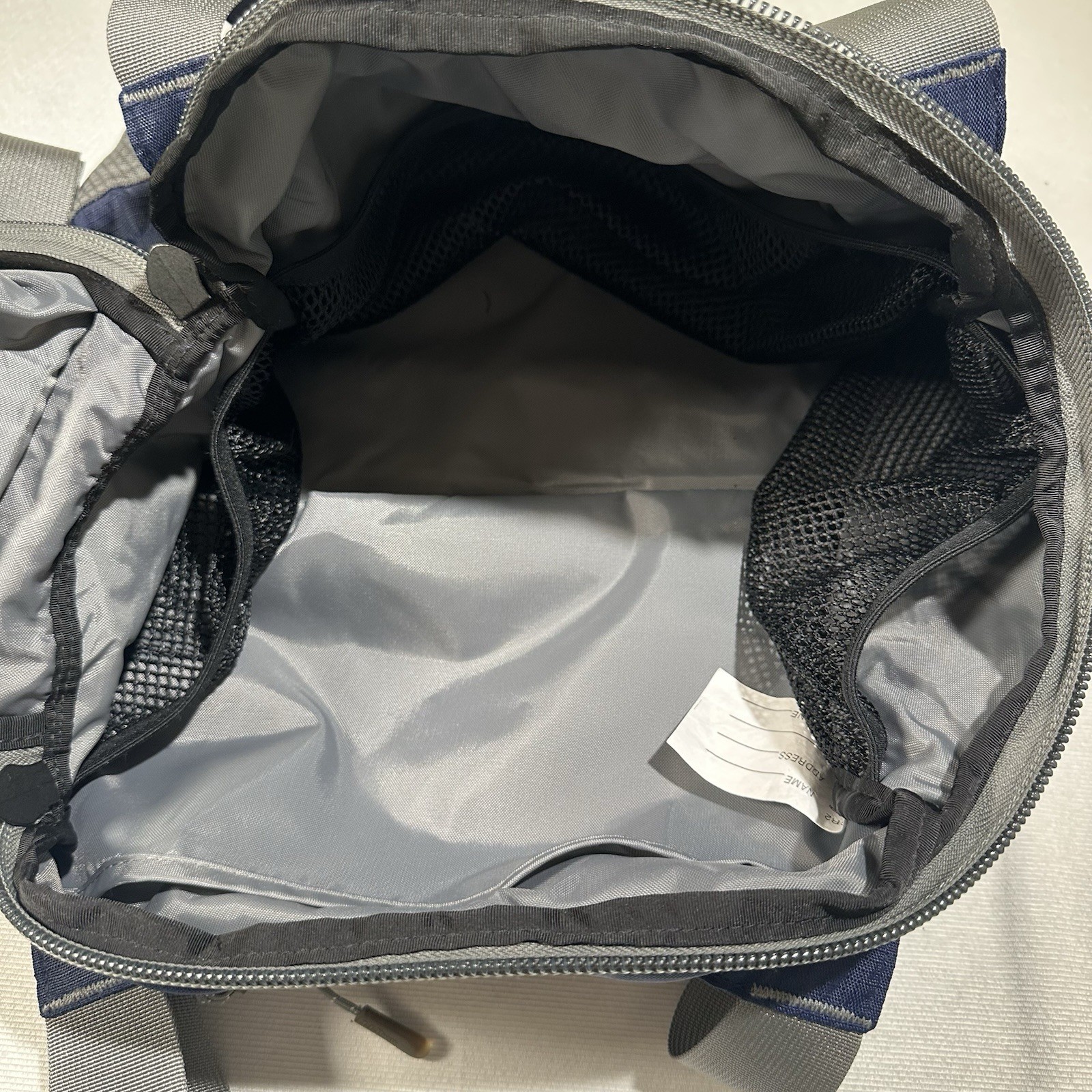 LL Bean Adventure Duffle Small Travel Bag Blue & Grey Cooler w insulated Pocket