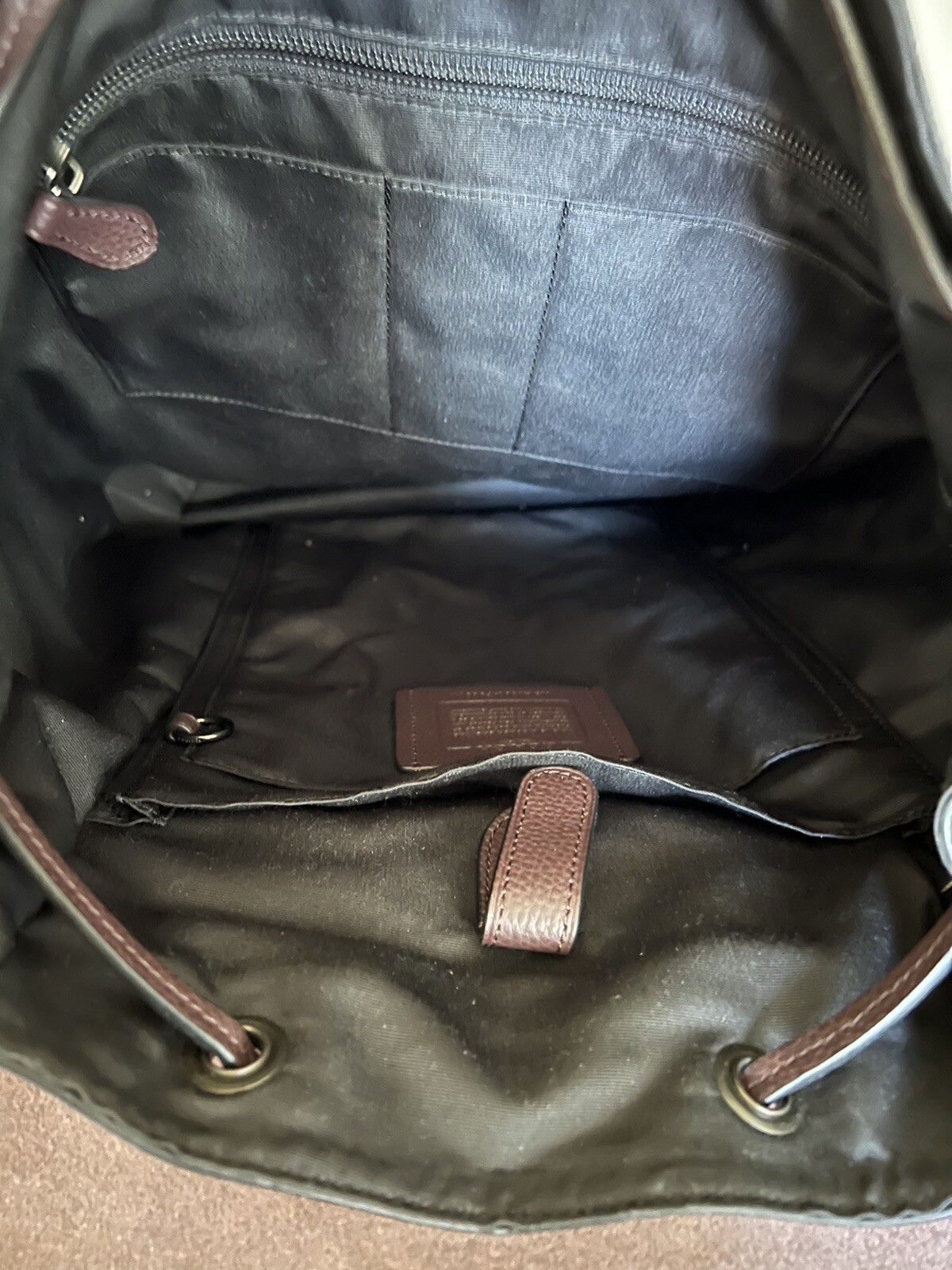coach hudson leather backpack oxblood color