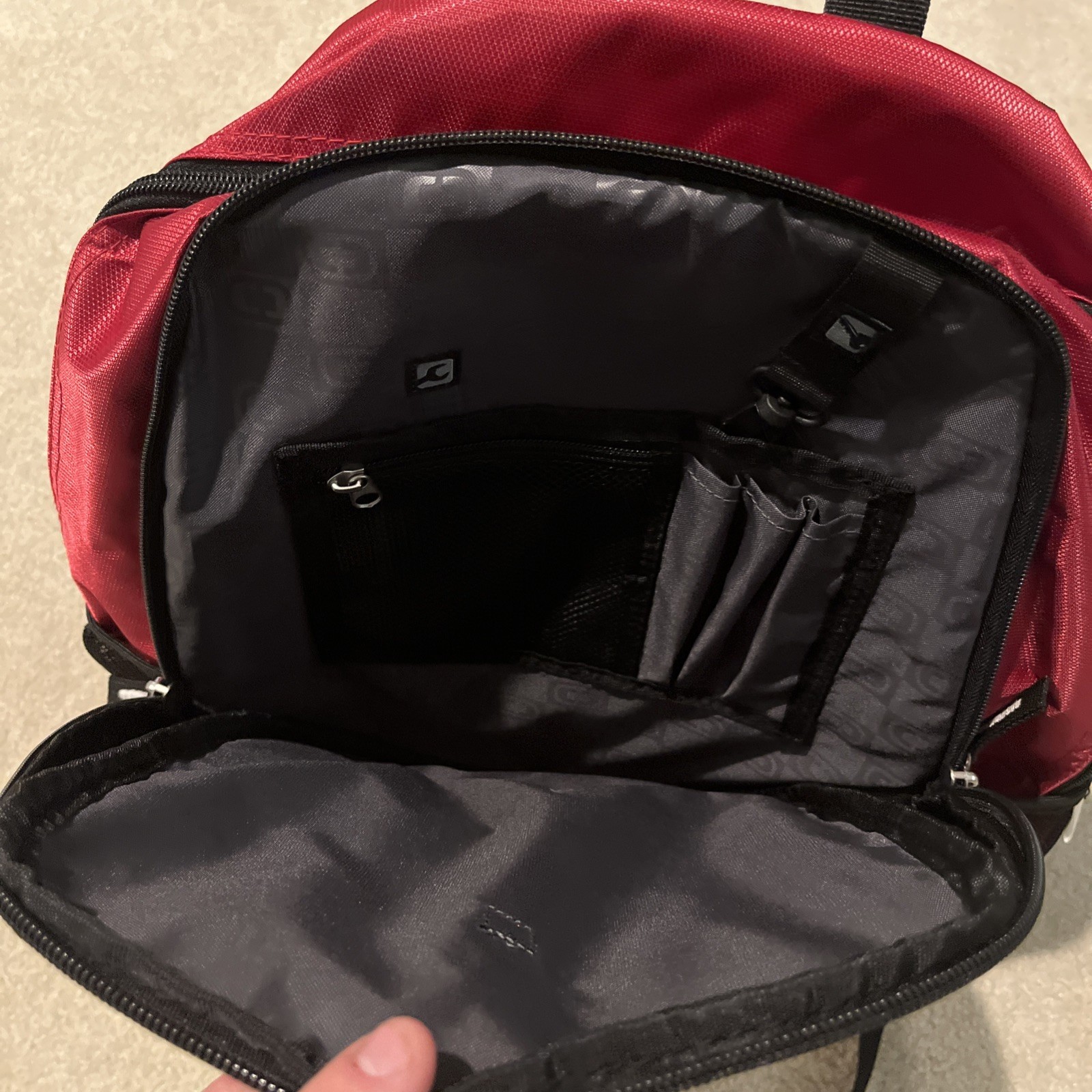 OGIO Leinenkugels Backpack Red Black Audio Pocket NEW Tech Gear Travel College