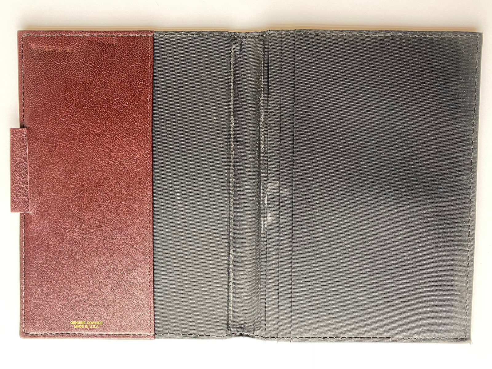 Portfolio Book Cover Burgundy 9″ x 6.5″ Genuine Cowhide Leather Made In USA