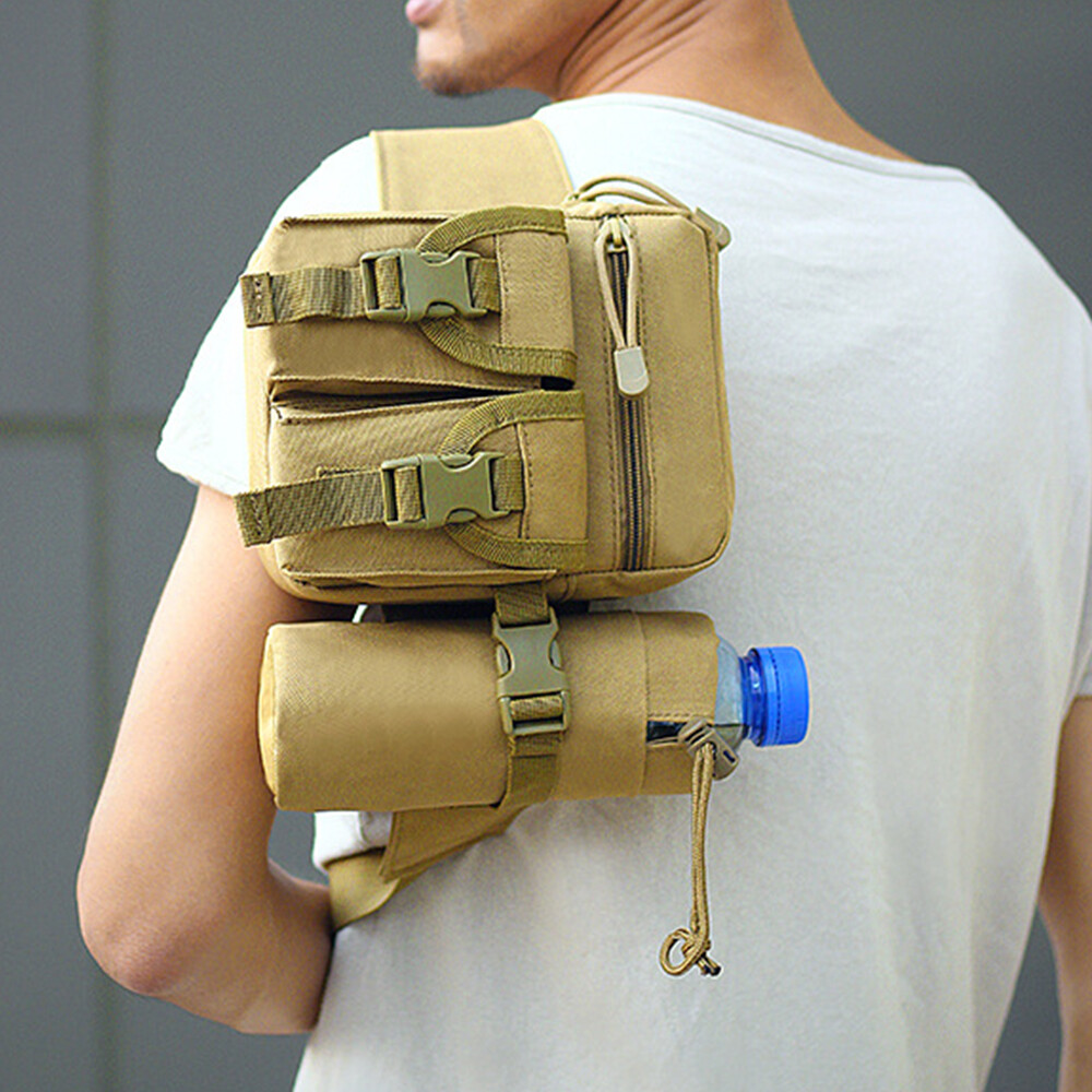 Tactical Waist Bag With Detachable Water Bottle Holder Pocket Bag Travel Bag