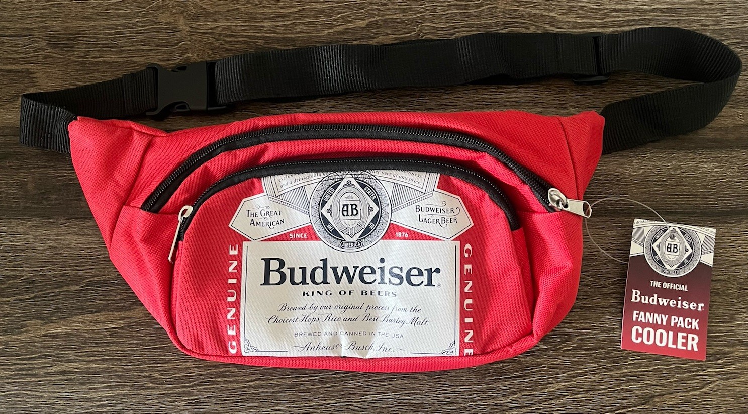 Budweiser NWT Fanny Pack Insulated Cooler Belt Bag Red Black NEW