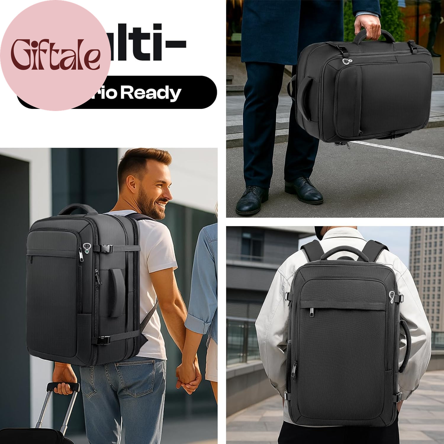 Carry on Backpack for 1-10 Days Trips, Extra Large 40L-50L Travel Backpack TSA A