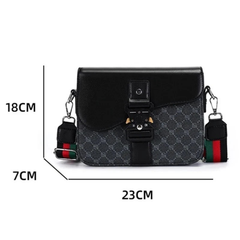 Men’s Jacquard Crossbody Bag Waterproof Business Casual Shoulder Sling Bag