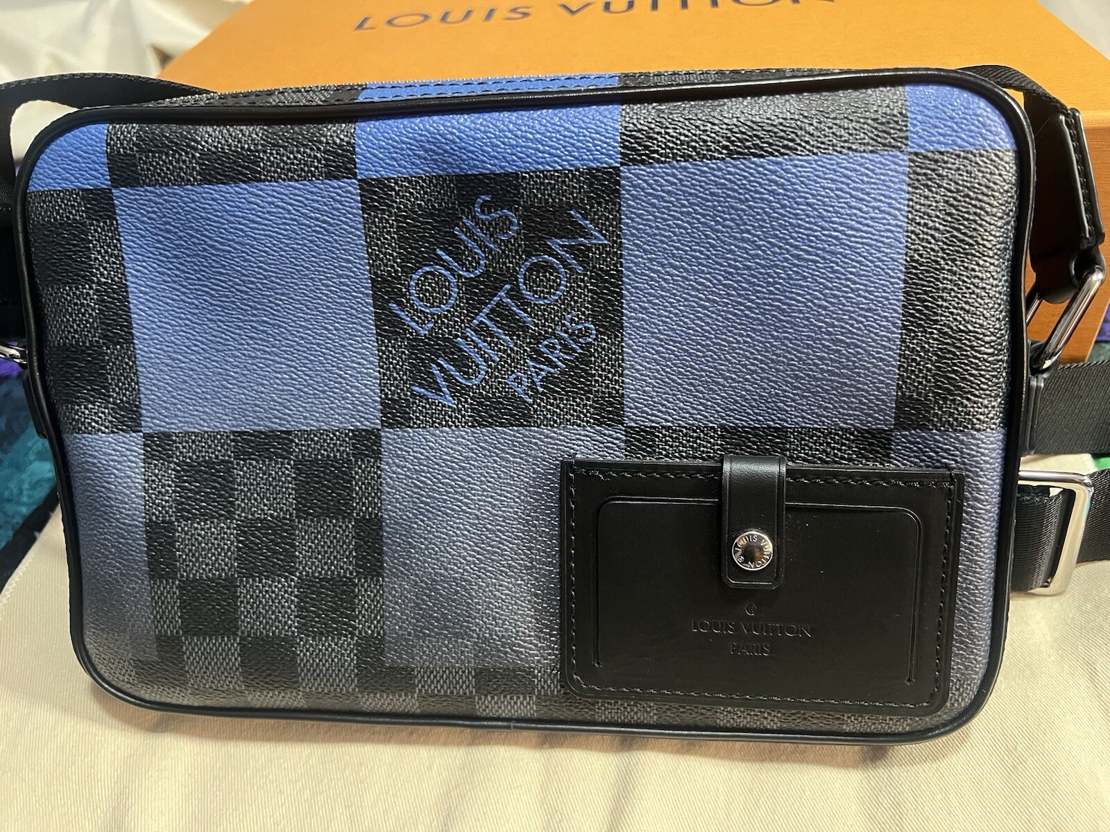 Louis Vuitton Damier Graphite Alpha Messenger Blue Trim N40188 Virgil Abloh