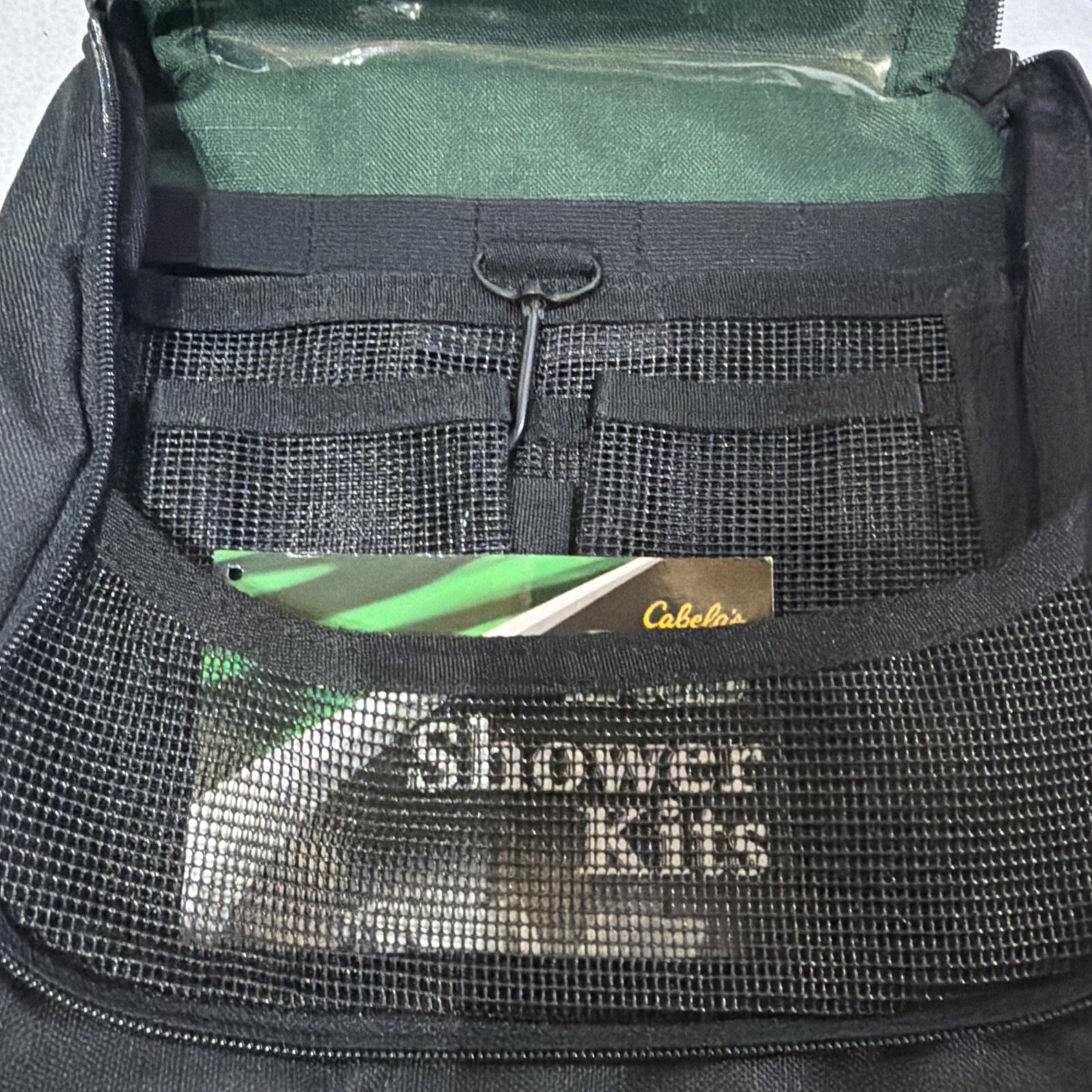 Vintage CABELA’S Nylon Toiletry Bag Kit Hanging Organizer Green/Black