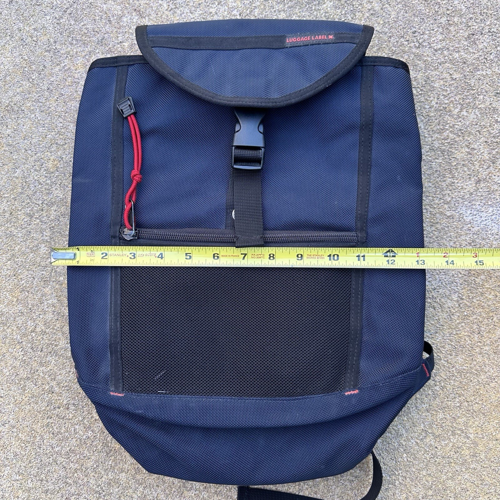 Luggage Label Japan Small Compact Navy Blue Backpack 13” X 13” X 4”