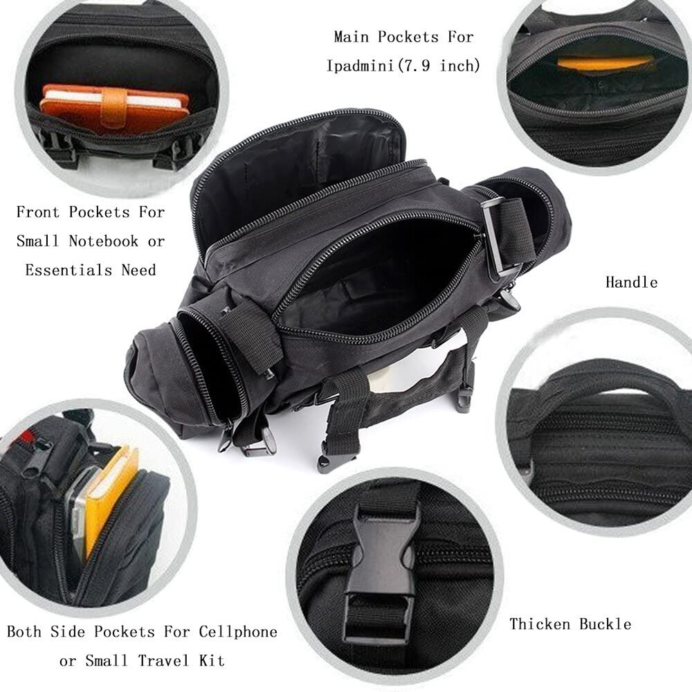 Tactical Military Chest Fanny Shoulder Waist Bag Hunting Bike Molle Camping Pack