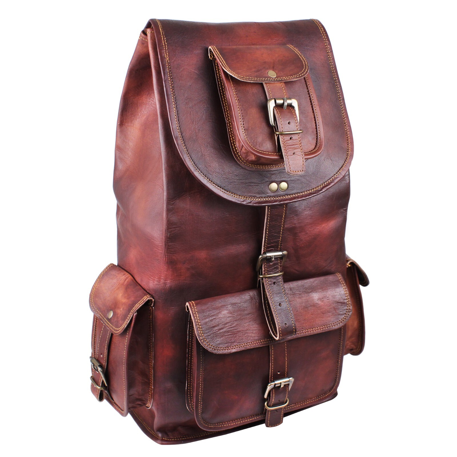 Leather Bag Backpack Rucksack 22 – In Brown Handmade World