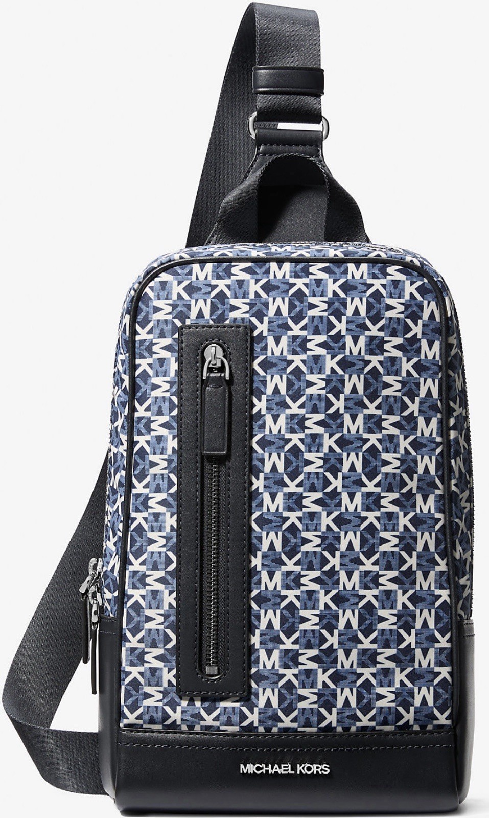 Michael Kors Lautner Logo Print Sling Pack Blue