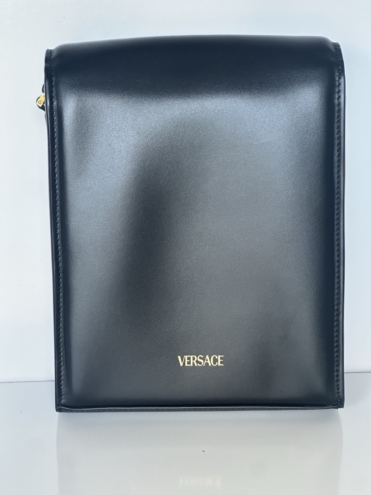 Versace Medusa Biggie Black Vertical Crossbody Leather Bag 1017068 NWT $1450