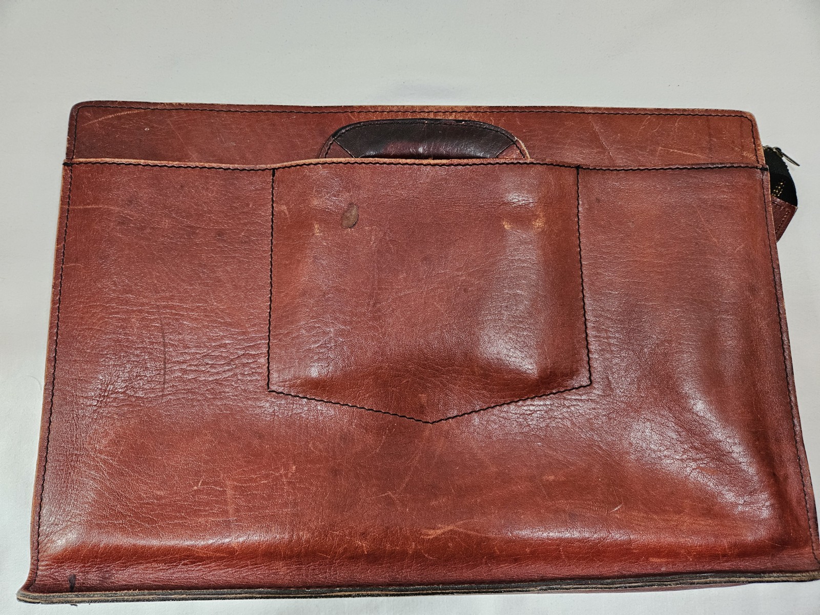 Vintage Pegasus Drop Handle Briefcase Brown Leather Made In USA 17.5 x 12 Inches