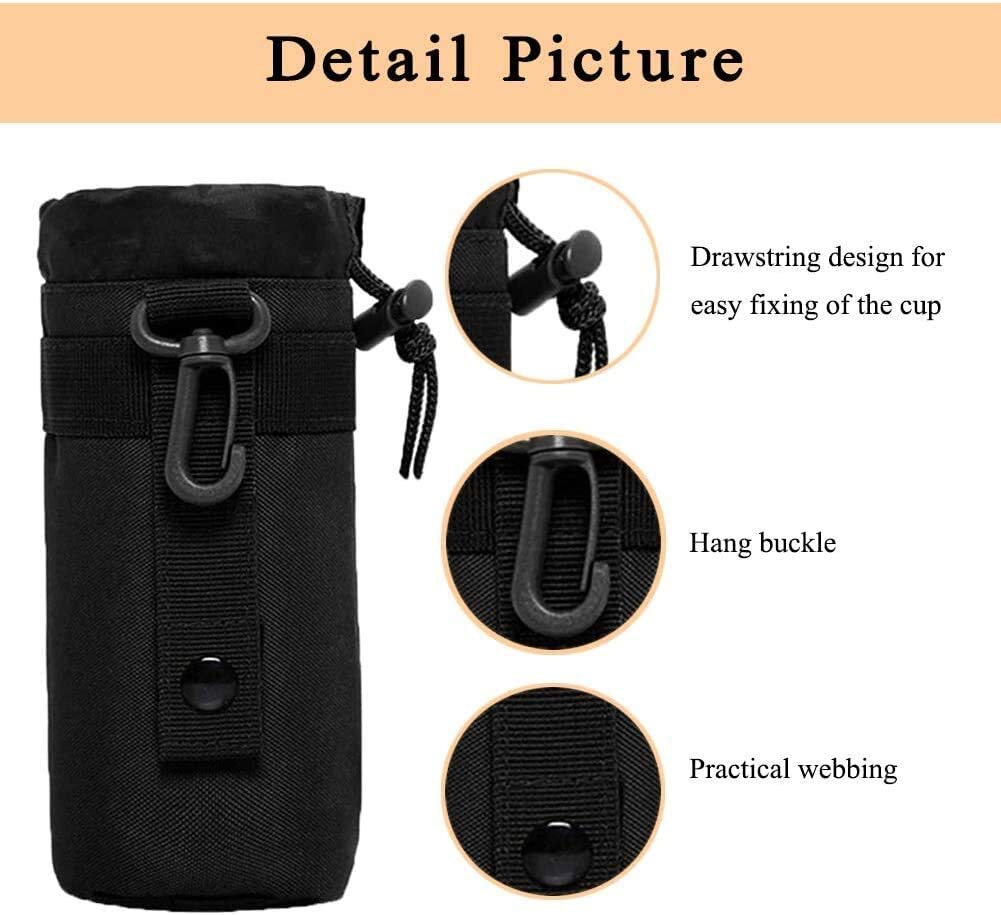 Tactical Molle Nylon Water Bottle Pouch Holder for Outdoor Travel Kit Kettle Bag