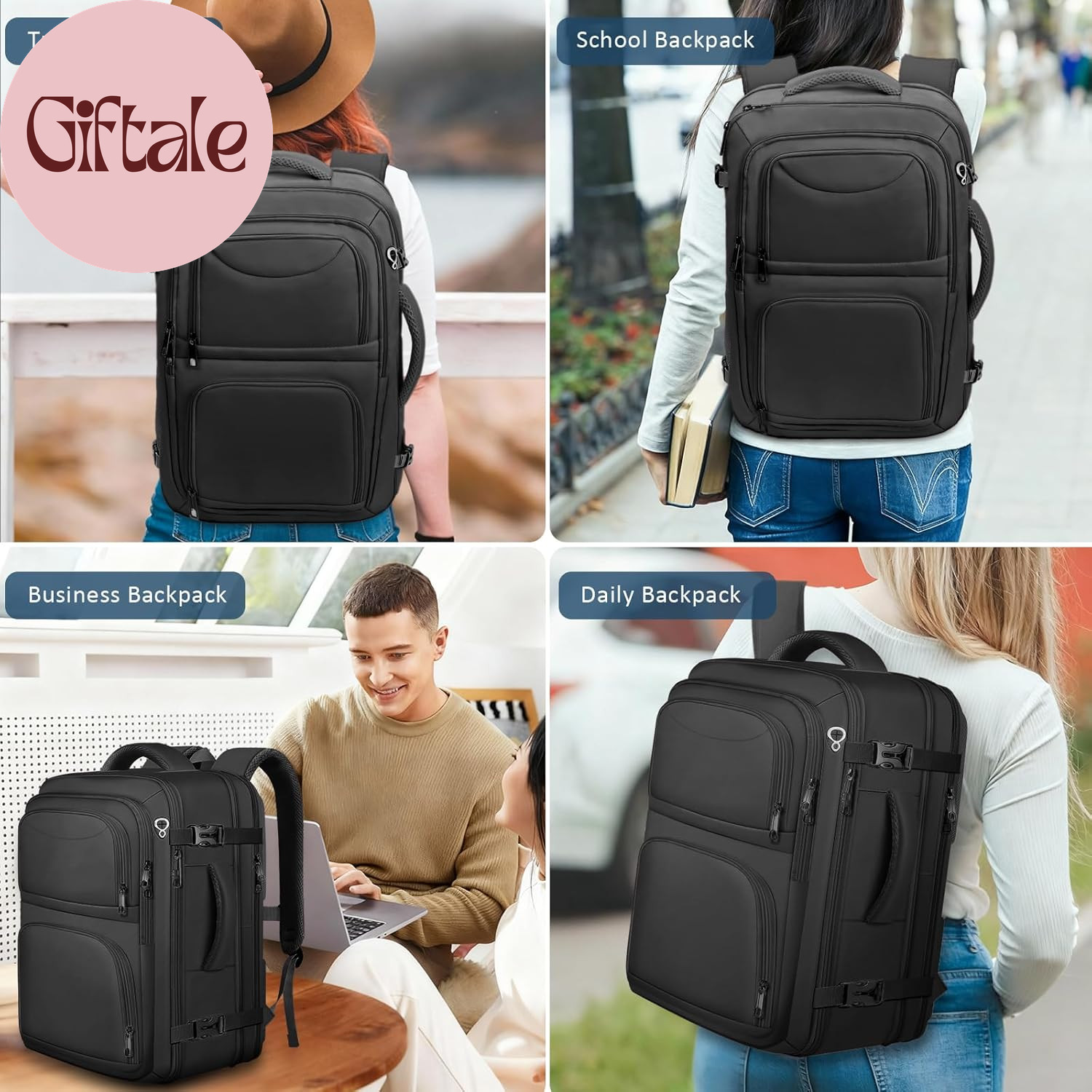 Travel Backpack, Expandable Carry on Backpack for Men, TSA 17.3 Inch Laptop Bag