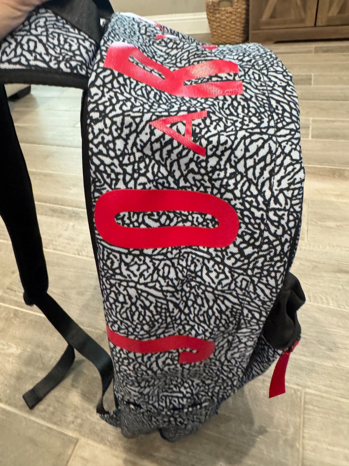 Jordan Brand Backpack Black Grey Elephant Print Red Jumpman Backpack
