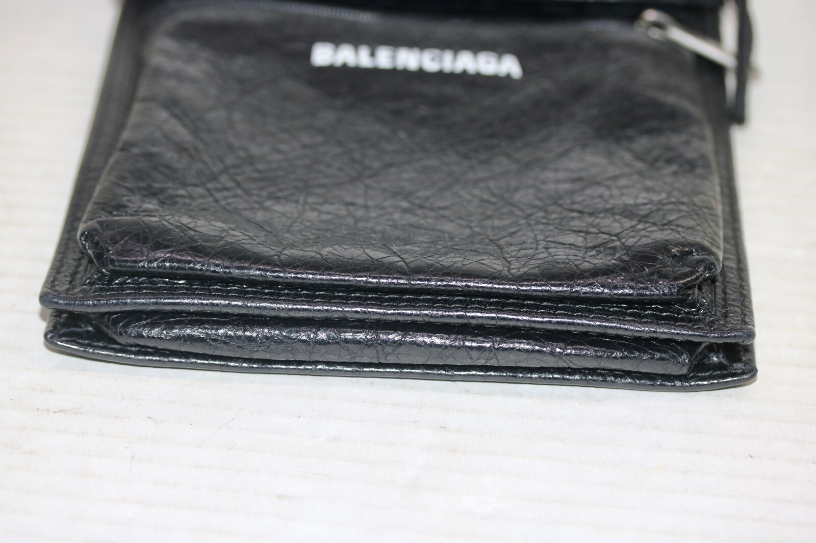 Balenciaga Men’s Explorer Small Pouch Crossbody Bag Black Arena Lambskin Leather