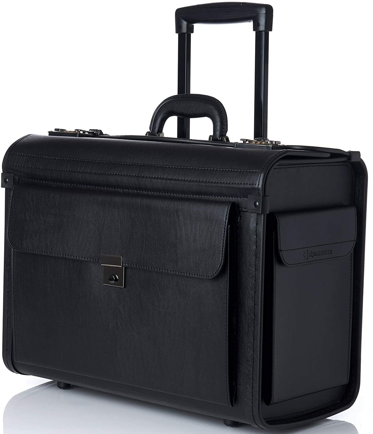 Alpine Swiss Rolling 17″ Laptop Briefcase on Wheels Attache Lawyers Case