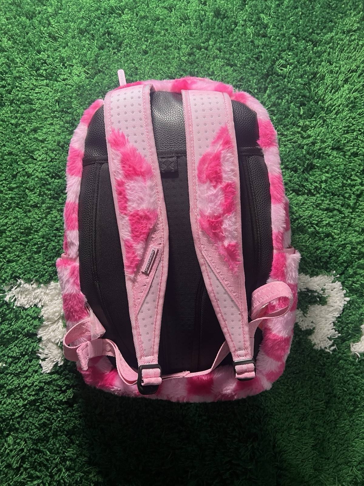 Sprayground Furzilla Shark Pink Check Backpack BRAND NEW