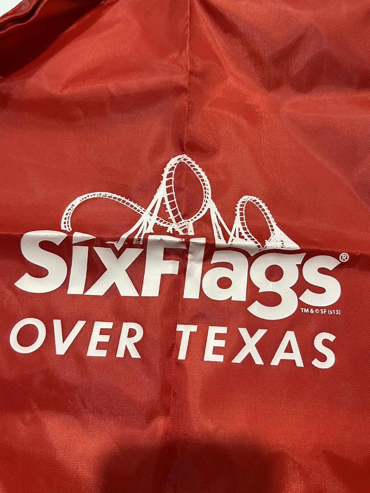 Six Flags Over Texas Red Sack Pack Bag GA#3
