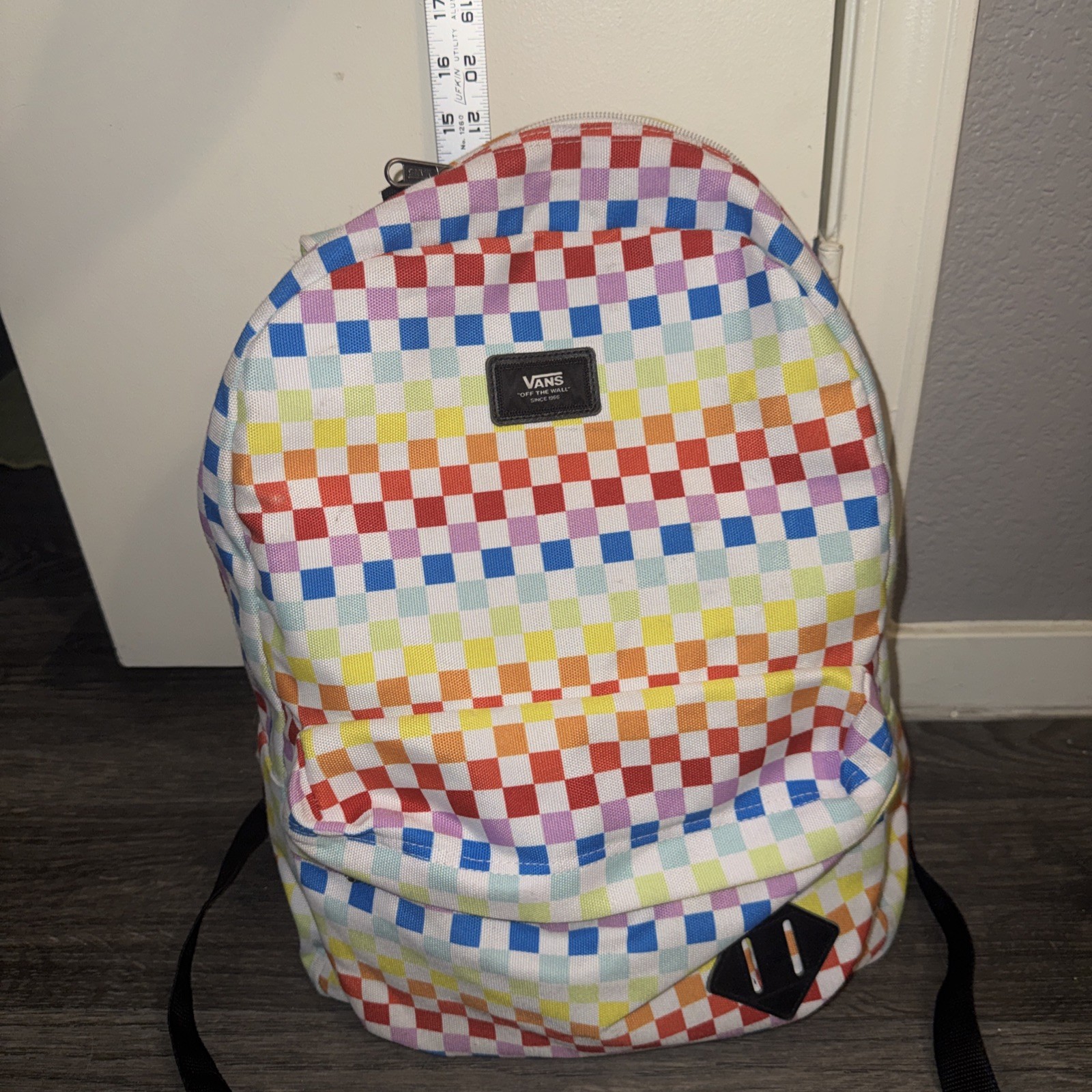 VANS Old Skool III Rainbow Checkerboard Backpack School Travel Bag Multi Color