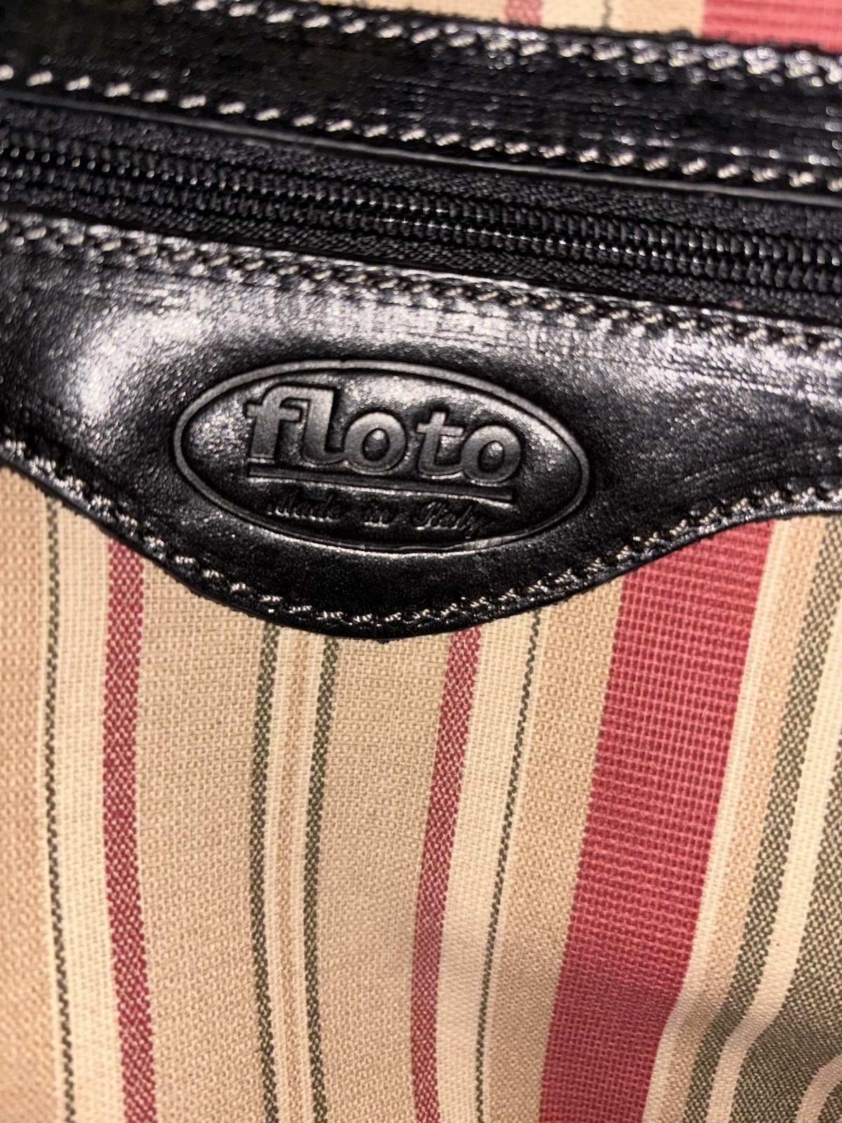 Floto Firenze Black Leather Buckle Strap Briefcase Messenger Bag Made In Italy