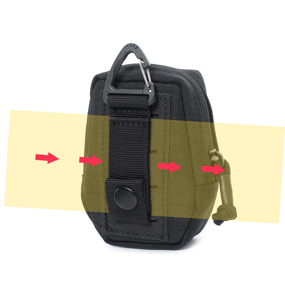 Men Tactical Molle Keychain Pouch Portable Mini EDC Pocket Coin Key Earphone Bag