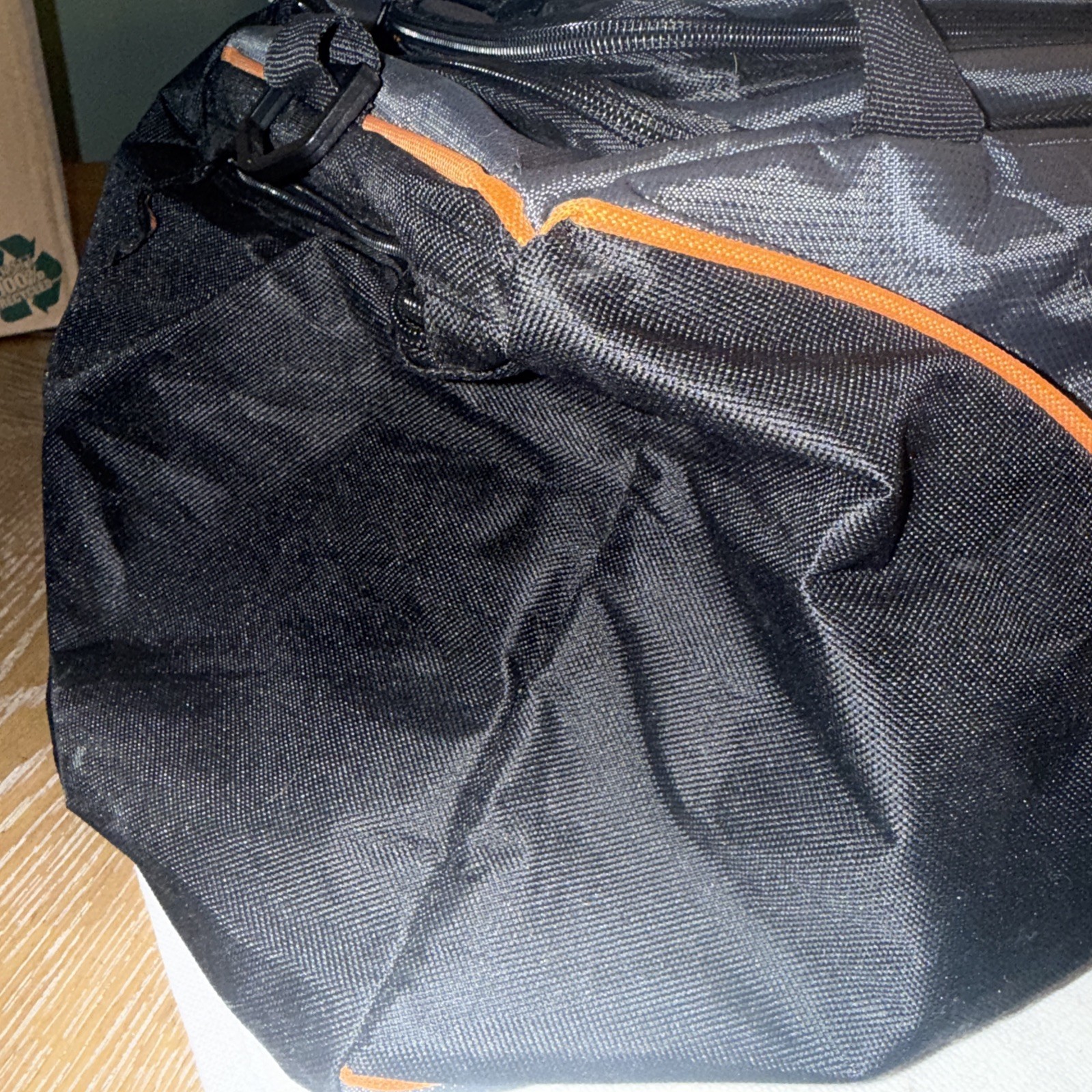 HARLEY DAVIDSON Duffel Bag Black Gray Orange Bar Shield Travel Gym Bag 19×9