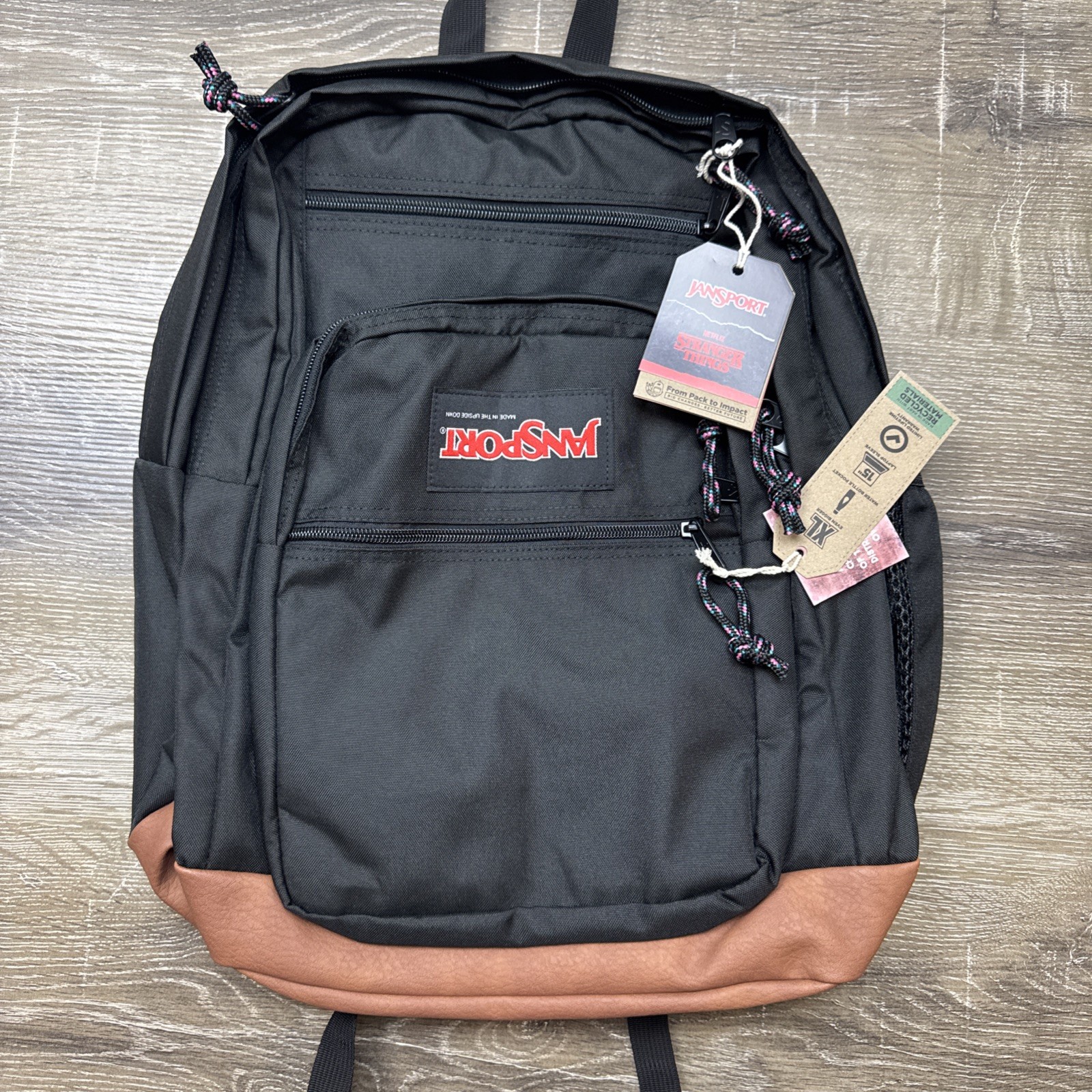 JanSport 34L Cool Student 17.5″ Backpack Stranger Things Mike’s Upside Down Logo