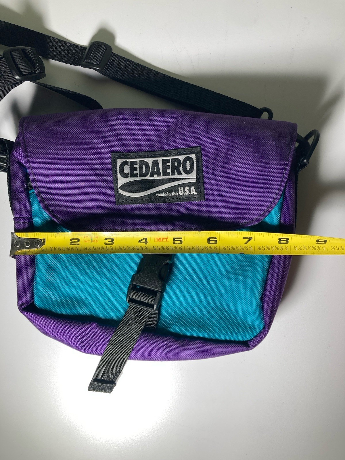 Cedaero The Search Pack Crossbody Bag Purple Teal Cordura Made in USA
