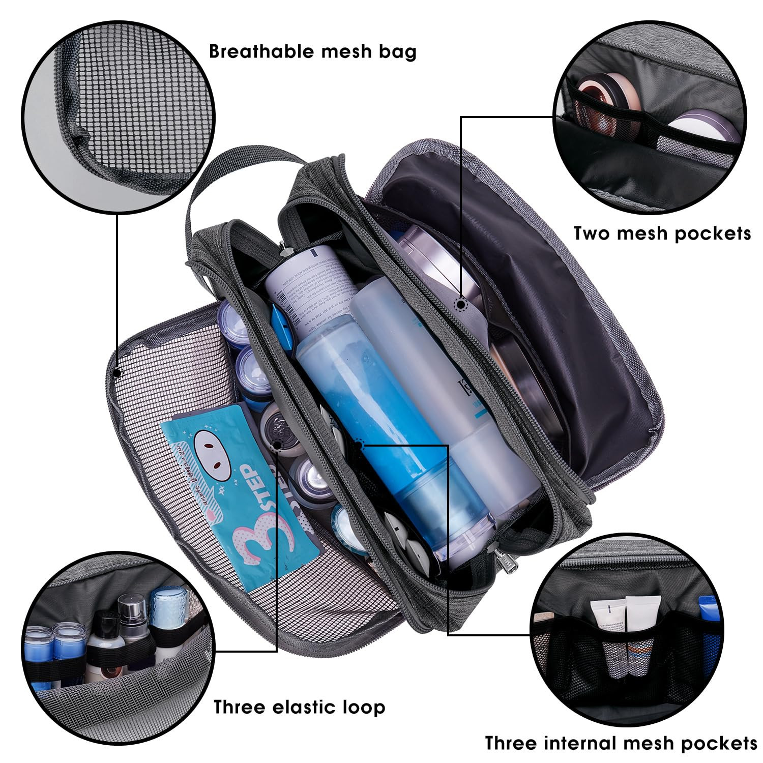 Toiletry Bag for Men Hanging Dopp Kit Water Resistant Shaving Bag Small Toiletry
