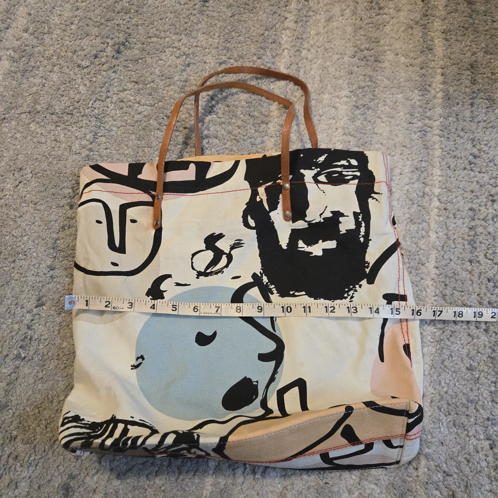 Ali Rapp MFAH Houston Museum Mixed Media Ikea Artist Canvas Tote Bag USED