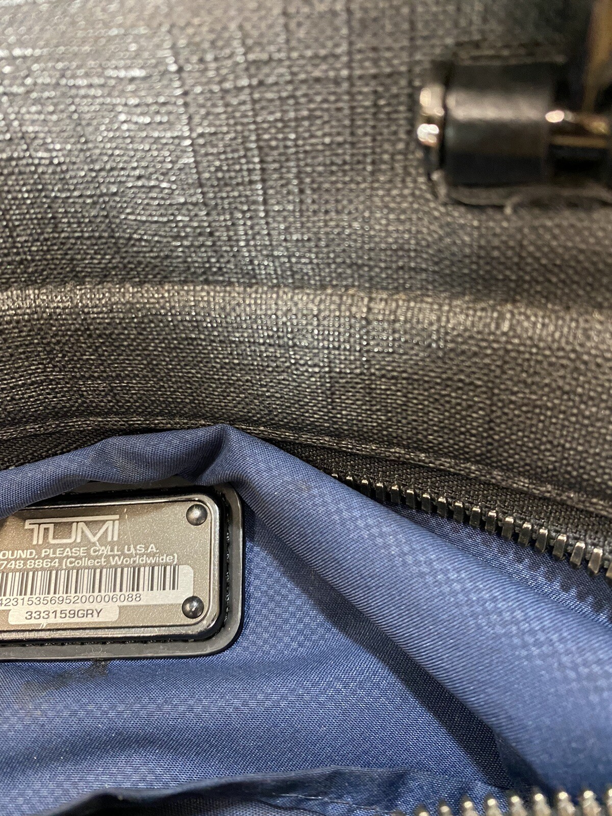 Preowned Tumi Dark Grey Coated Canvas Ashton Lenox Duffel Bag 333159GRY $995