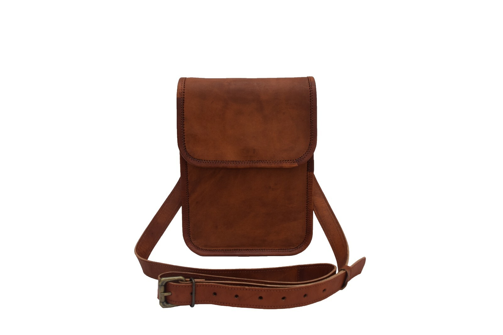 Vintage Leather Messenger Crossover Bag Mobile Purse Wallet Handbag Sling 9 In