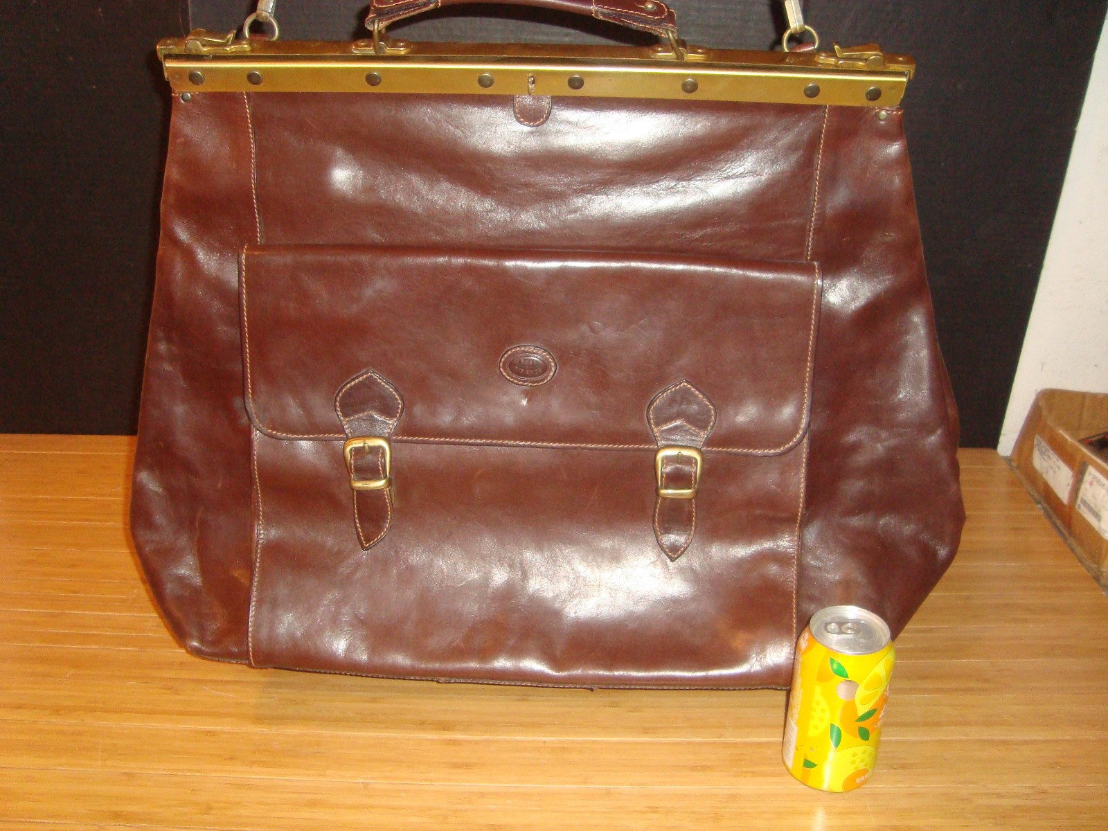 Rage Huge Vtg Robe Di Firenze Handmade Genuine Italian Leather Briefcase Bag