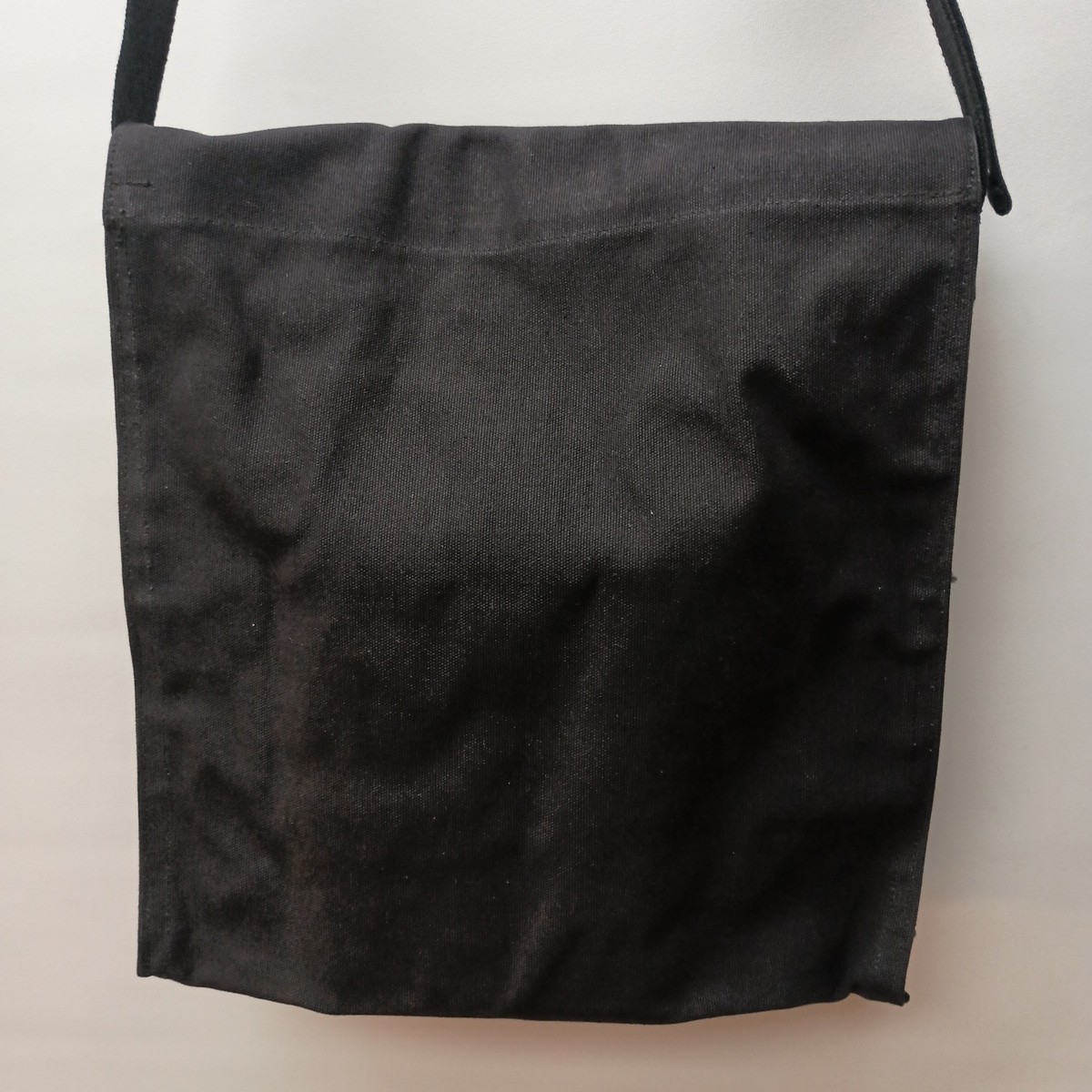 Rothco Canvas Messenger Bag- Black- 100% Cotton- Leather Accents-RN37572