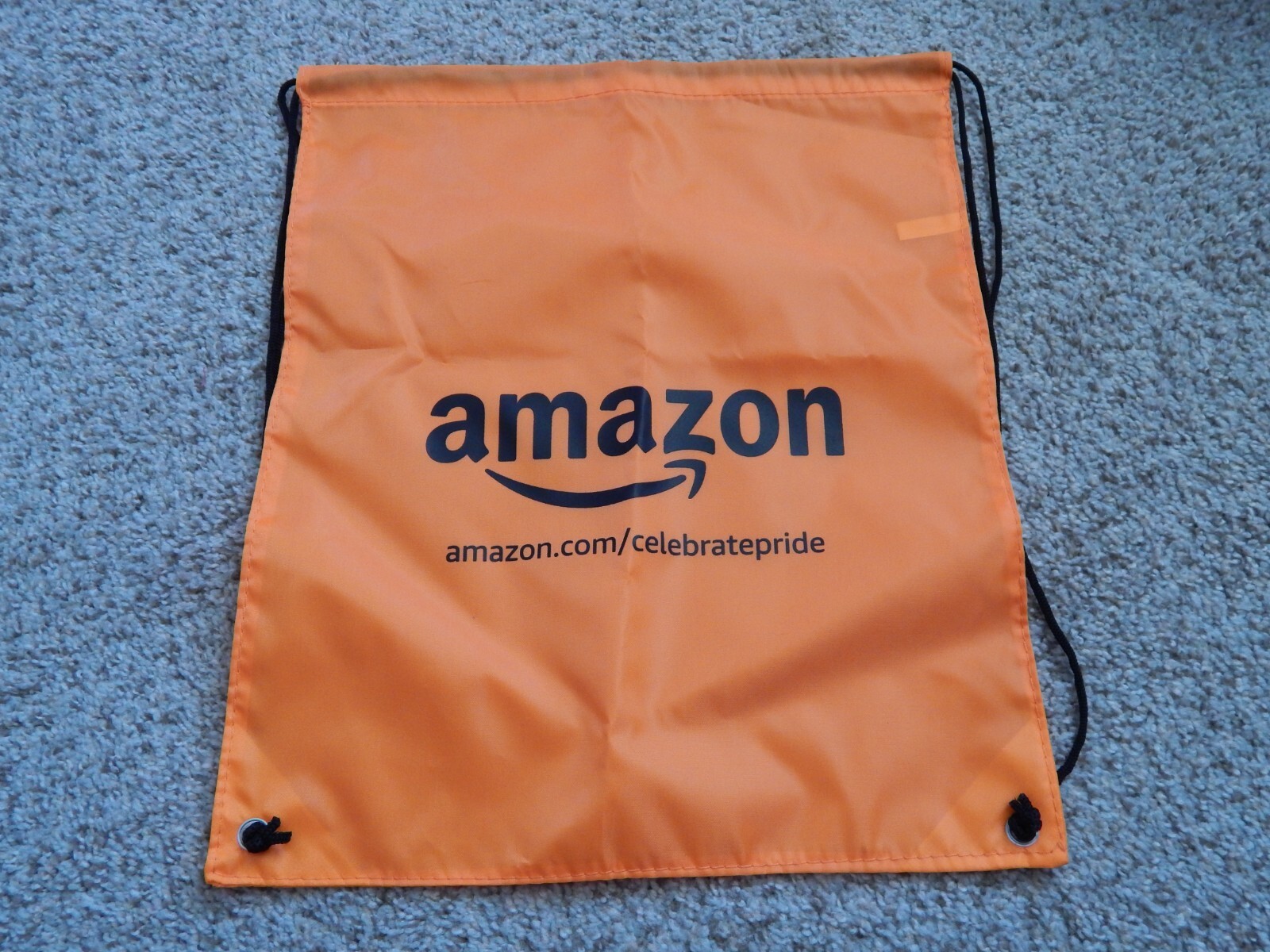 AMAZON CELEBRATE PRIDE LGBTQ+ ORANGE DRAWSTRING BAG BACKPACK ECO FRIENDLY NEW