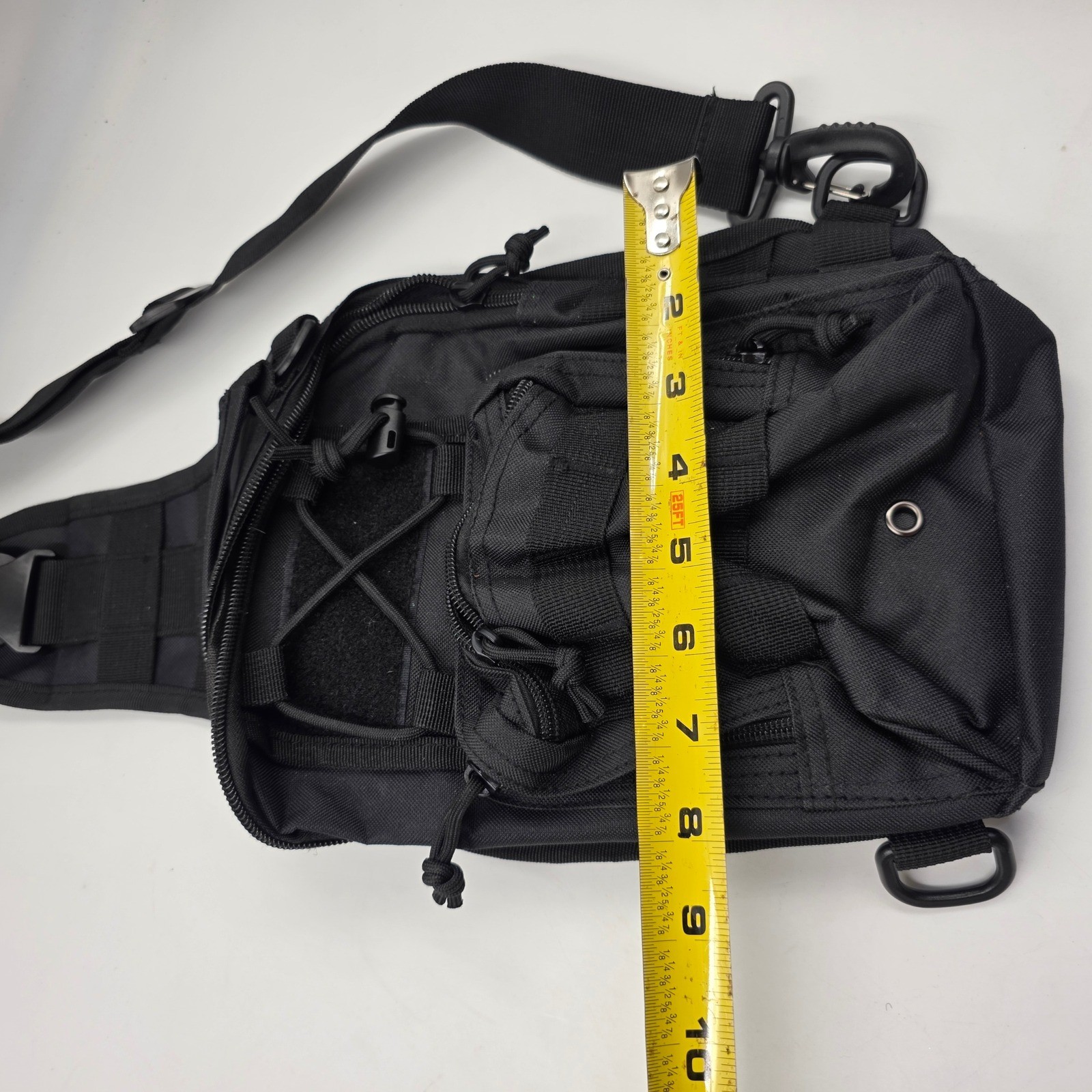 Black Tactical Sling Bag MOLLE Messenger Shoulder Pack Utility EDC Gear