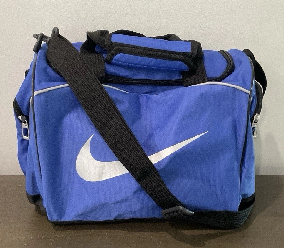 Nike Duffle Bag X Body Double Handles Dark Blue / Black Pockets Unisex RN#56323