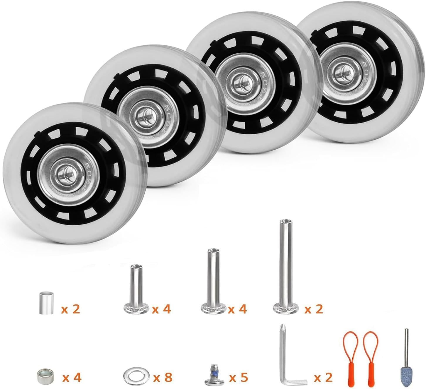 4pcs 45mm Luggage Wheels Replacement, Ball Bearing, Swivel Caster, Repair, Kit