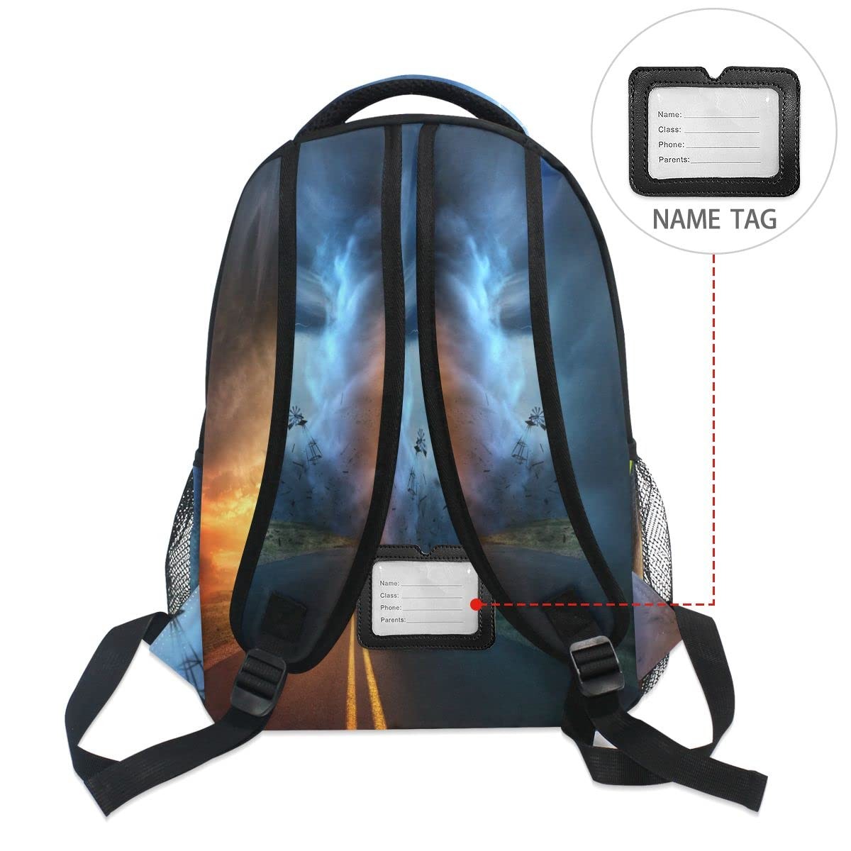 Tornado Colorful School Backpack Lightweight Laptop Bookbag For Boys Girls