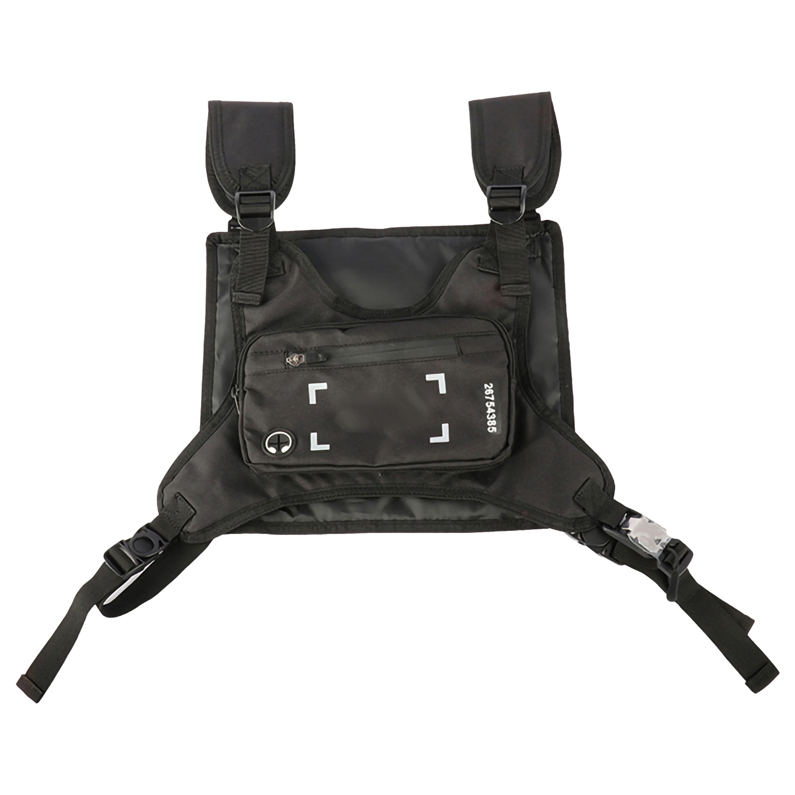 (Black)Generic Waterproof Chest Bag Lightweight Nylon Wear Resistant Chest Pack