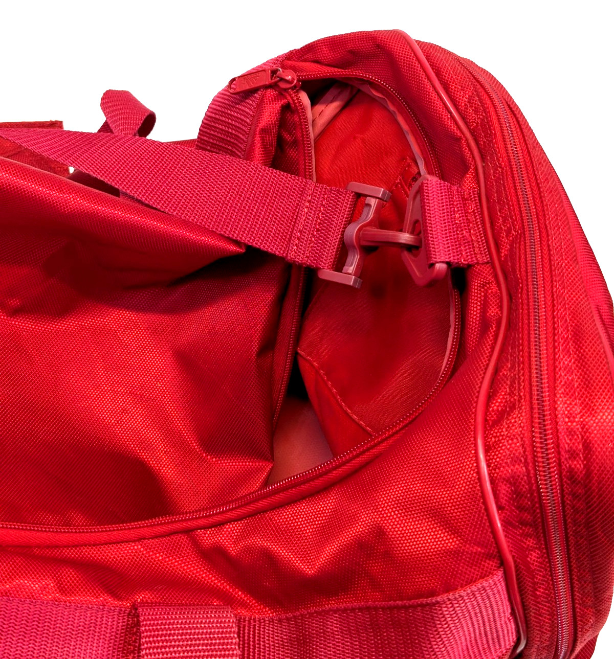 Adidas Duffle Team Coaching Bag Gym Travel Retro Red White 11x12x25 Large Bag