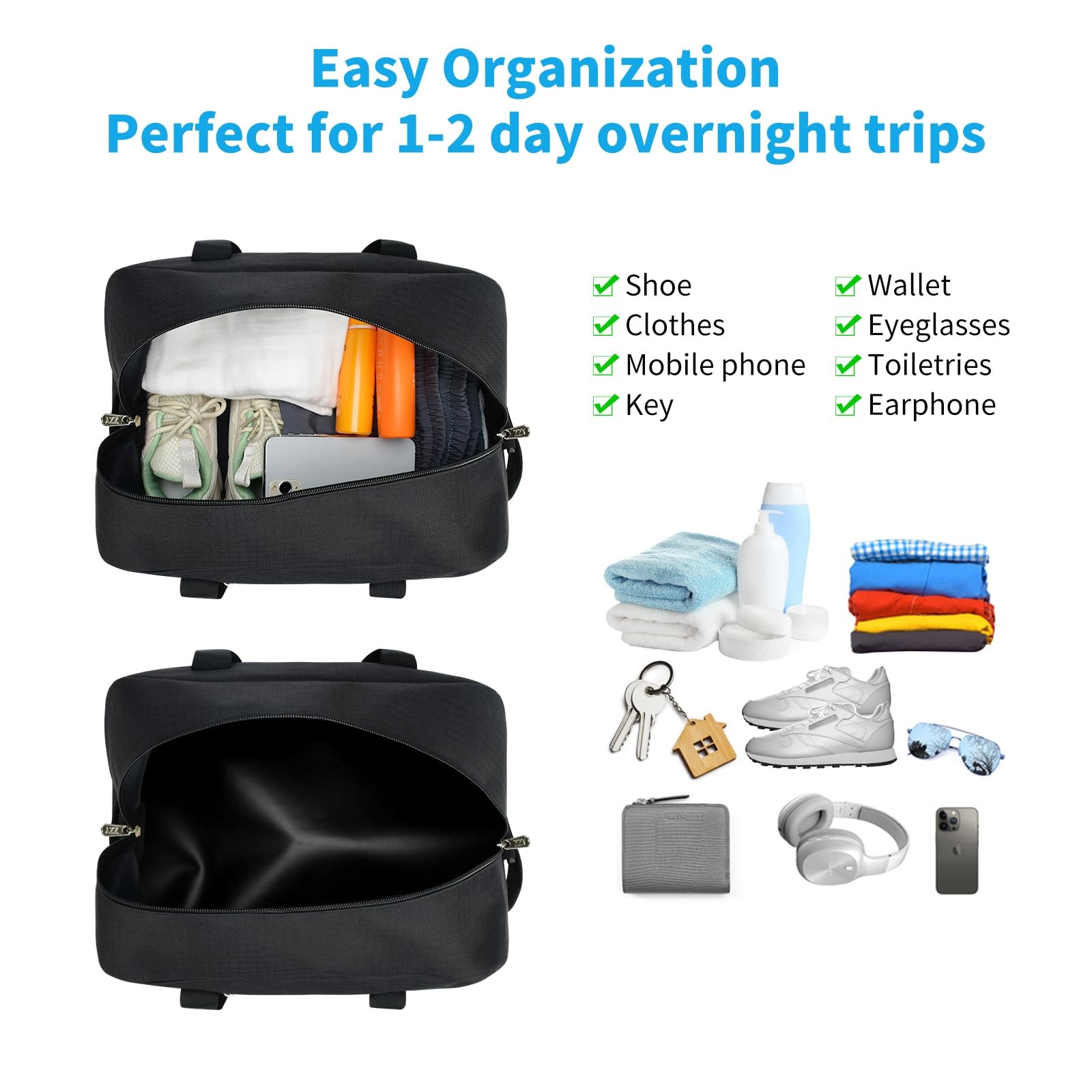 Small Gym Bag 14 inch lightweight Carry On Mini Duffel Bag for Travel Sport -…