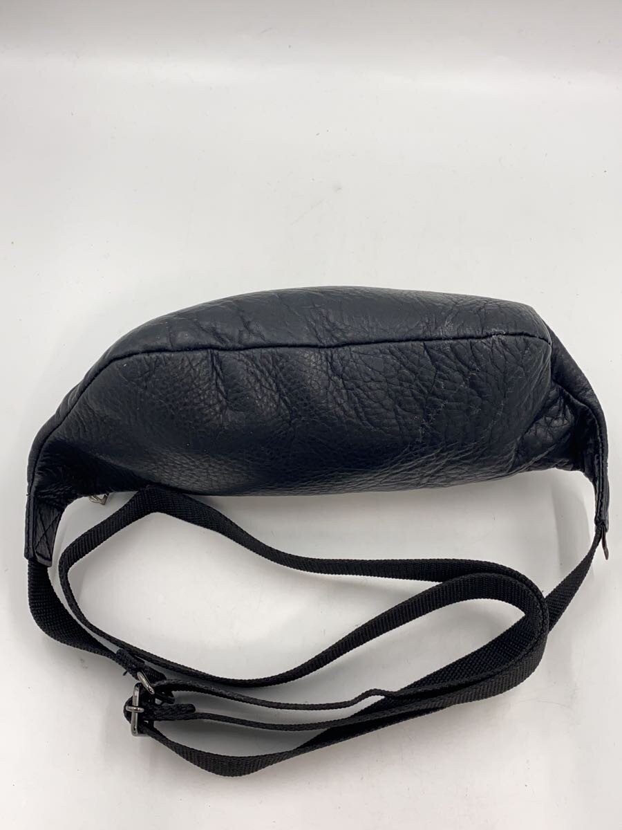 MR.OLIVE Waist Bag, Leather, Black, Plain