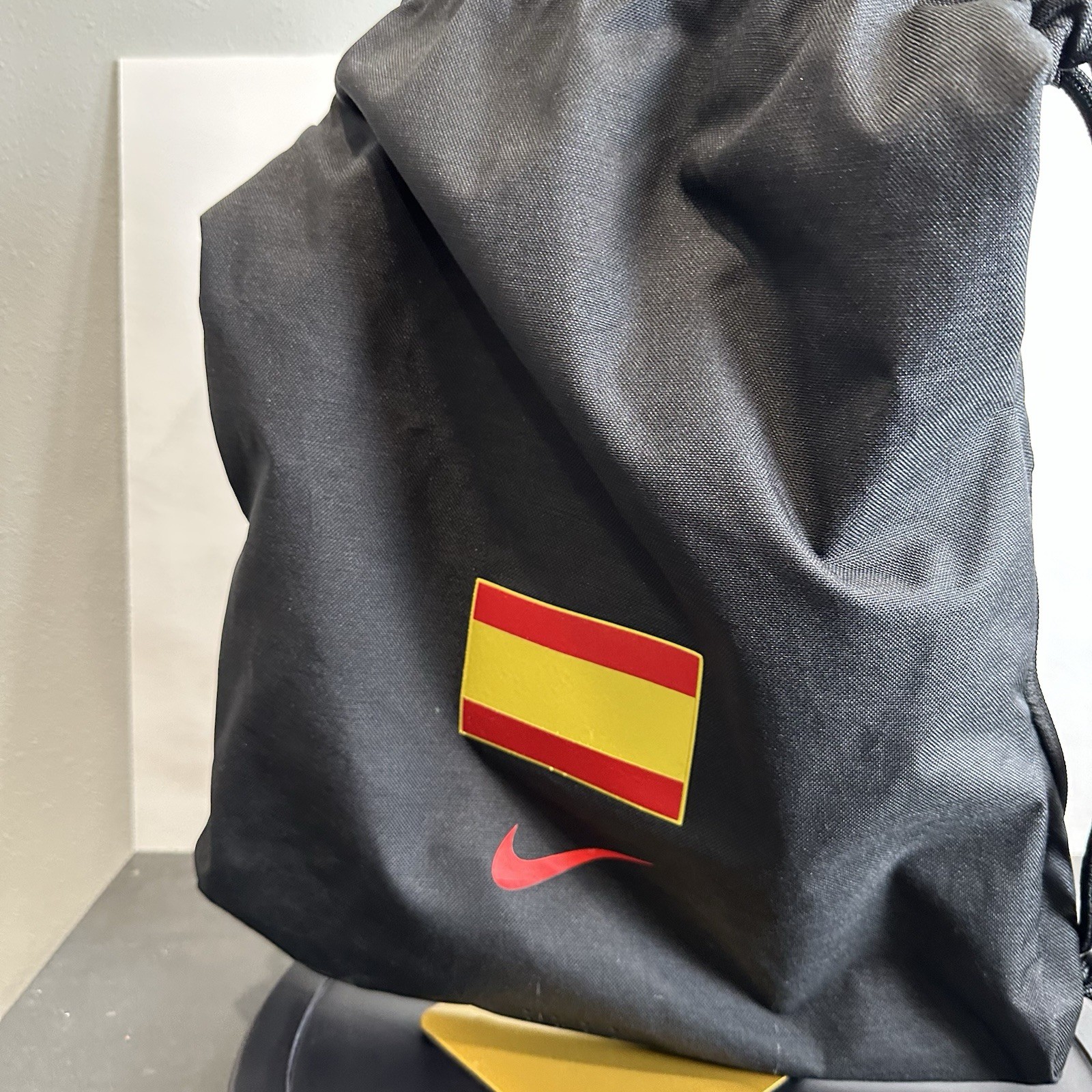 Nike String Bag Spain Spanish Flag European Operations Black Vented Travel