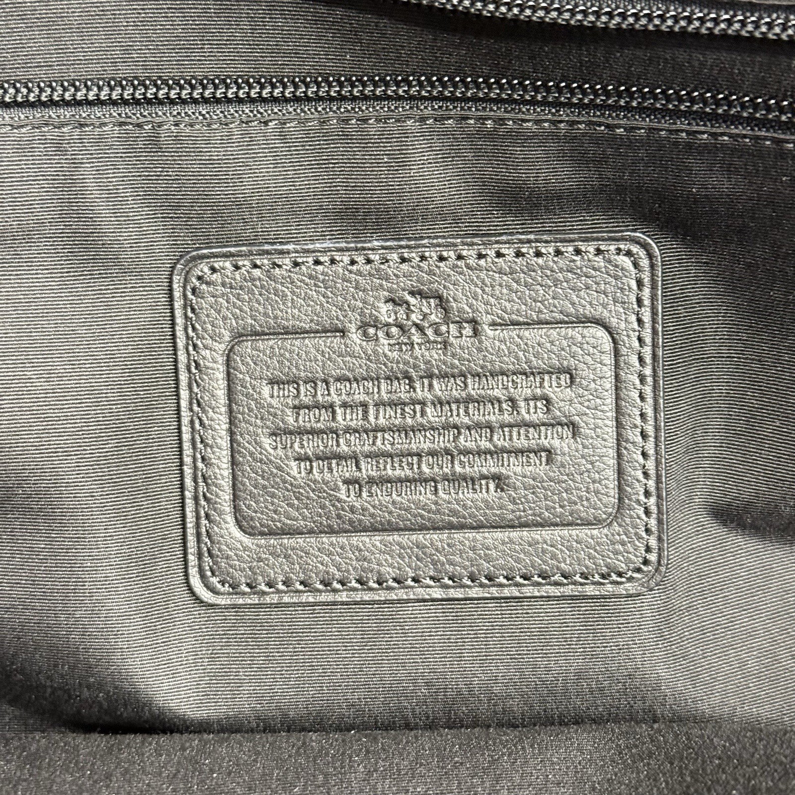 COACH 24 hour Smooth Black Leather Laptop Briefcase Messenger Bag — F72224