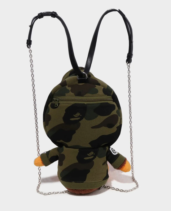 BAPE A Bathing Ape First Camo Baby Milo Plush Doll Backpack Lifestyle Bag Green